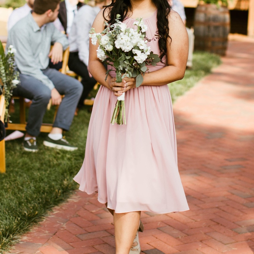 Azazie dusty rose bridesmaid dress